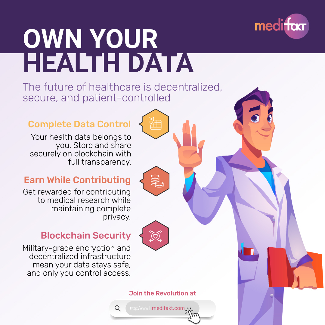medifakt's tweet photo. Traditional #healthdata systems are fragmented, insecure, and controlled by institutions, not #patients.

At Medifakt, we're changing that with #DePIN #Decentralized #Physicalinfrastructure #Networks).

What we're building: → #Patient-controlled #healthdata on #blockchain → #Secure, transparent data sharing → #Rewards for contributing to #medicalresearch → True data ownership for individuals

The future of #healthcare isn't just #digital—it's #decentralized.