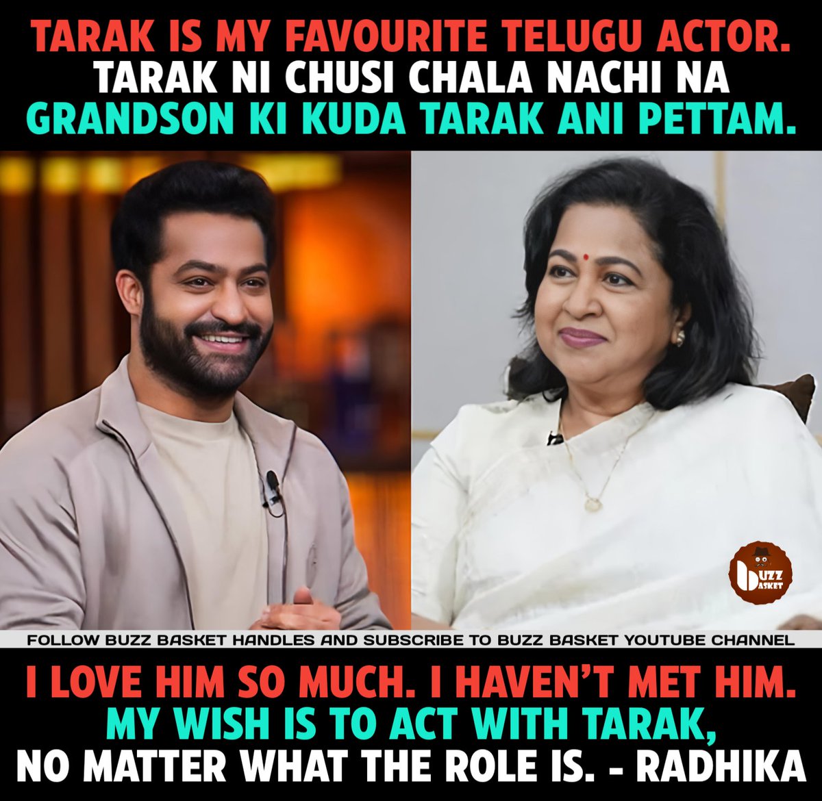 ursBuzzBasket's tweet image. I love Tarak so much but i haven't met him. - #Radhika 

#RadhikaSarathkumar #NTR #JrNTR