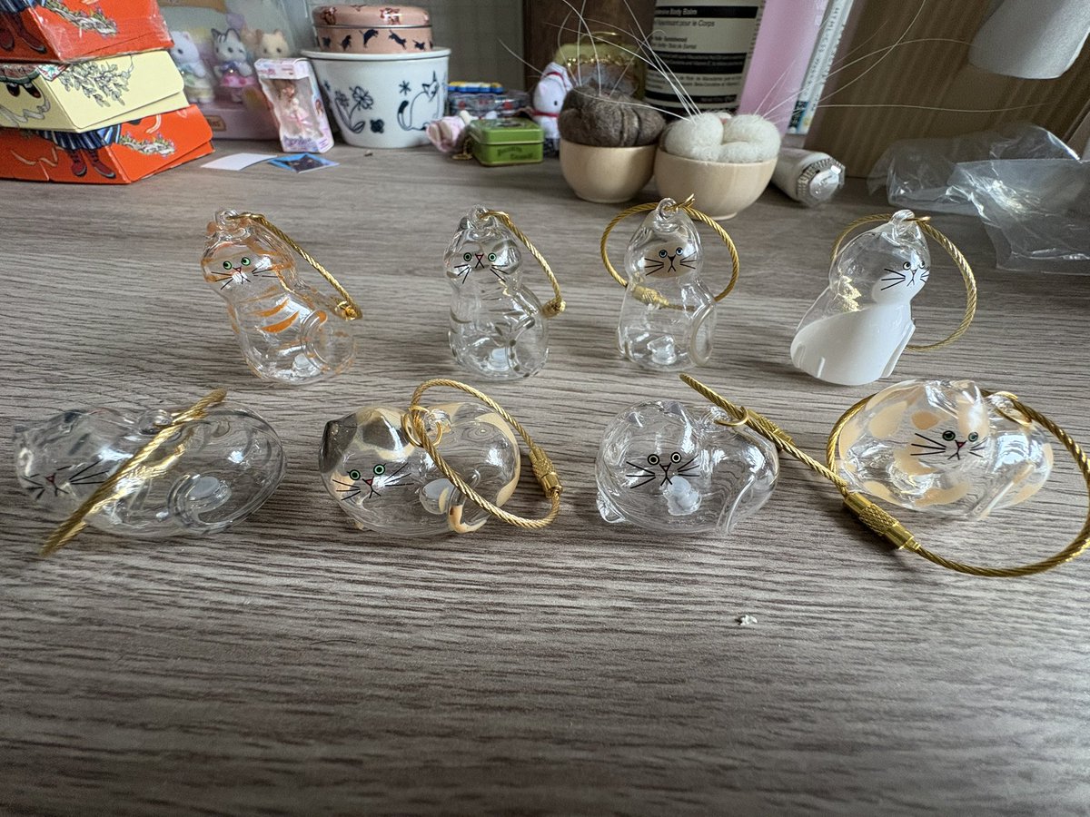 04___kn's tweet photo. うちの子のけだまだま🐈
8種コンプリート！！！！
サバトラ、シャム、サビ、ノーマル1個ずつ被り✊ https://t.co/OQNe6EdRjr