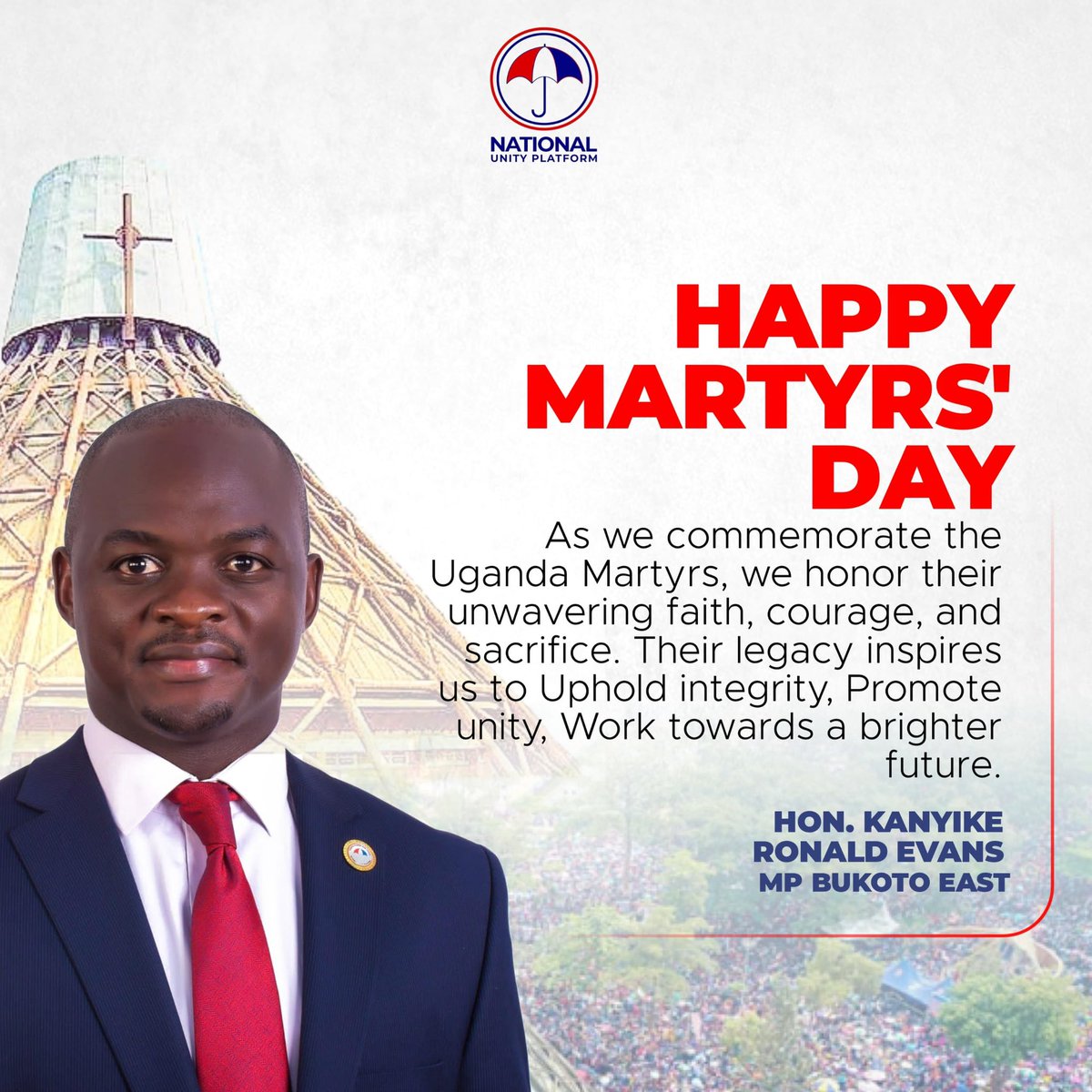 EvansKanyike's tweet image. We continue to honor the unwavering faith, courage and sacrifice of the Uganda Martyrs.

Happy Martyrs’ Day.