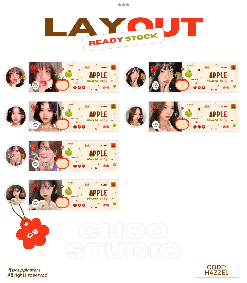 clearance sale layout serba 6k, yang mau jajan bisa langsung dm atau wa aku! 😉💗

(avail chuu, jiwoo, lusi, wony, moka, jeemin)

 #zonauang