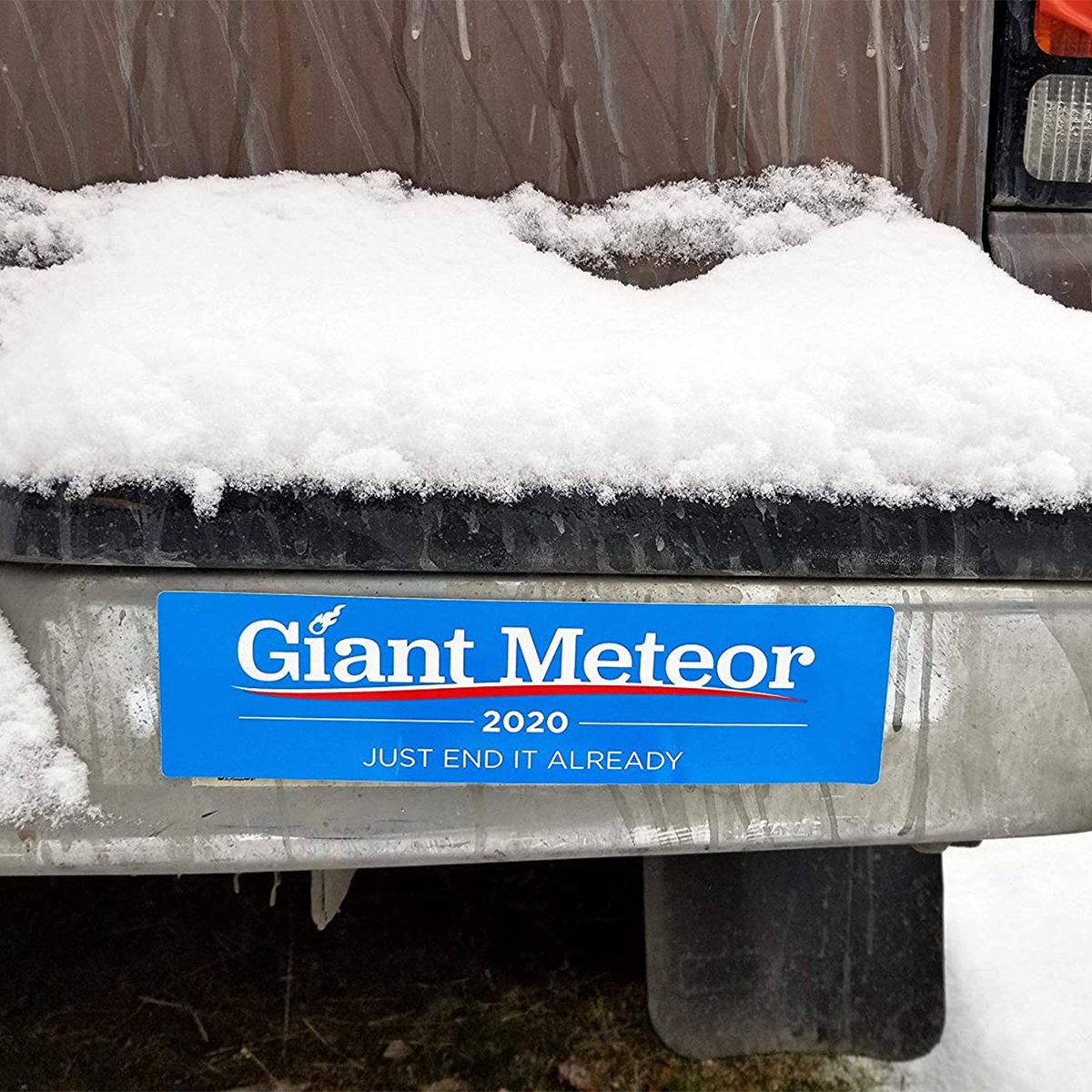 UnicunShop's tweet photo. Ready to spice up your commute? Our "Giant Meteor 2020" bumper sticker is guaranteed to get some laughs (or maybe existential dread). 😂 Check it out! https://t.co/hcvsVpvWJR #bumperstickers #funnygifts #2020humor https://t.co/P3uCnV8mDd