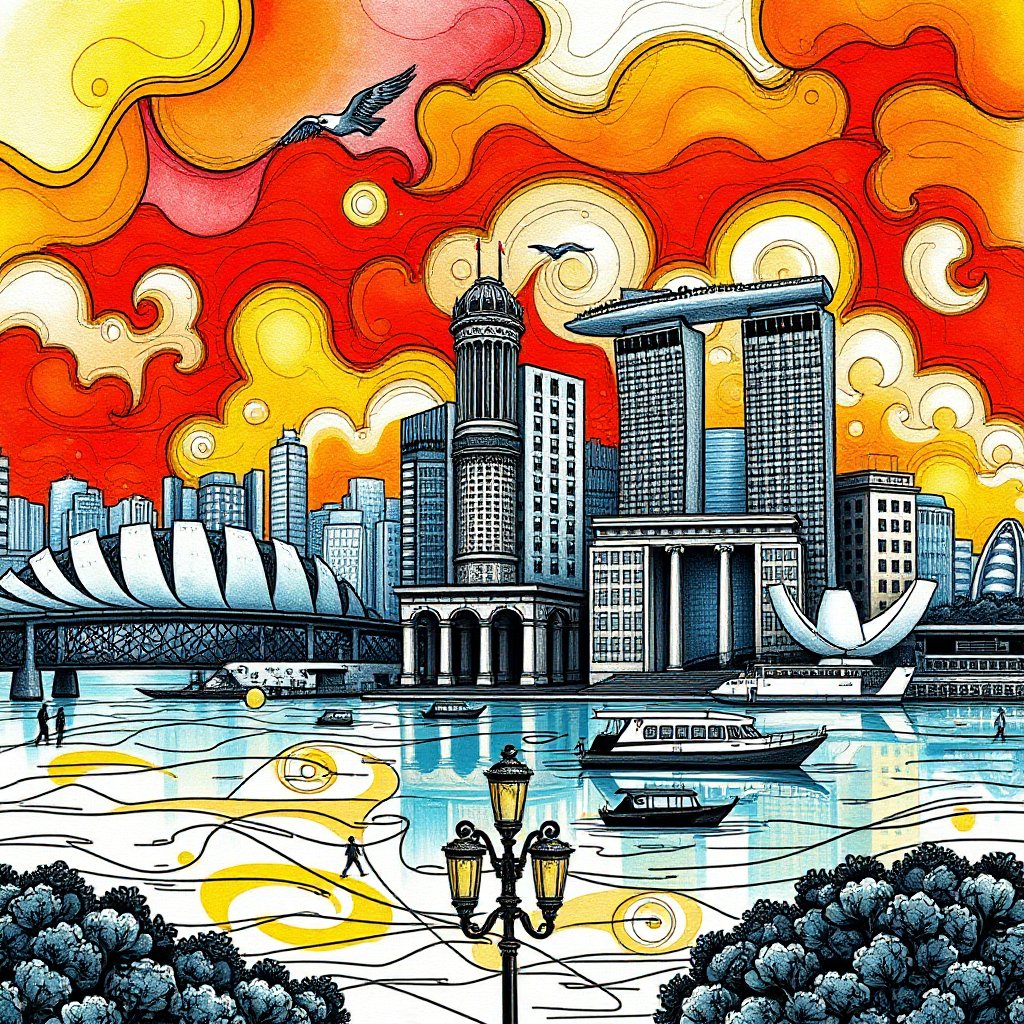 alindobrea's tweet photo. Singapore through Picasso's eyes. Generating art with the latest AI is now so easy.

#promptedbyimagination 

@Sogni_Protocol @tezos @TzApac https://t.co/1Pfa8sCKBf