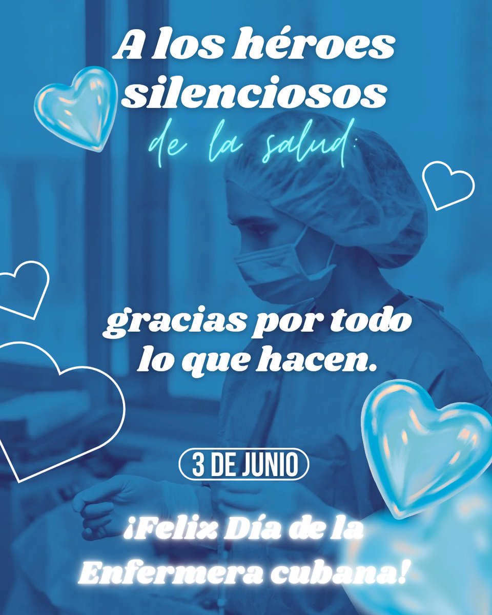 El #3DeJunio de 1924 se celebra por vez primera el Día de la enfermera cubana, en conmemoración al natalicio de la enfermera Victoria Brú Sánchez, el 3 de junio de mil ochocientos 76 en La Habana #TercerFrente #SantiagodeCuba <a href="/Yuniorsantiago7/">Yuniorsantiago</a>
<a href="/YudmilaGar42000/">Yudmila Labrada Garcia</a> <a href="/CarmenR45403834/">Carmen Rodríguez Medina</a>