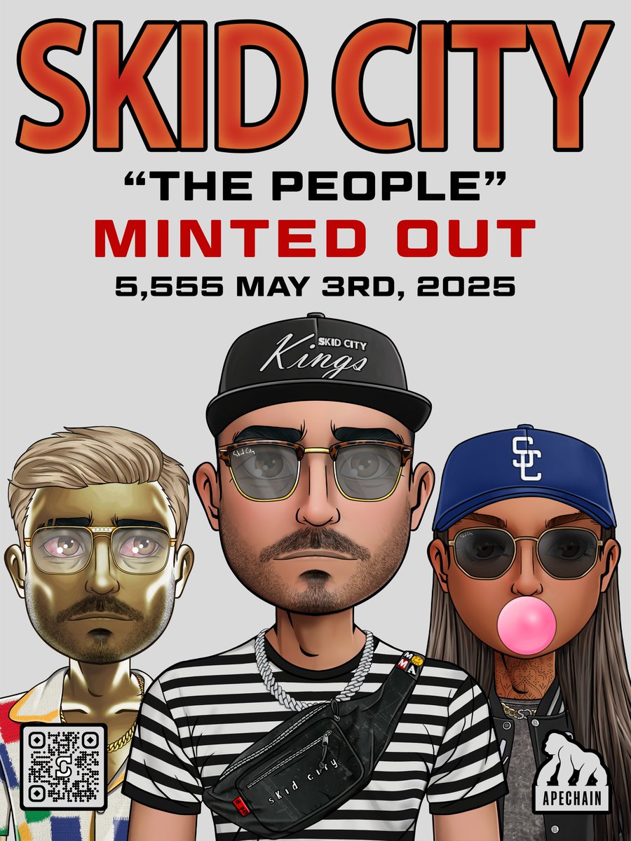 We are Skid City  

We MINTED OUT 30 days ago!

Congrats to an absolutely legendary community!

100% of royalties to be given back the first 90 days and it begins this Friday with a snapshot of all DELISTED holders. Distribution to follow shortly after via our friends and
