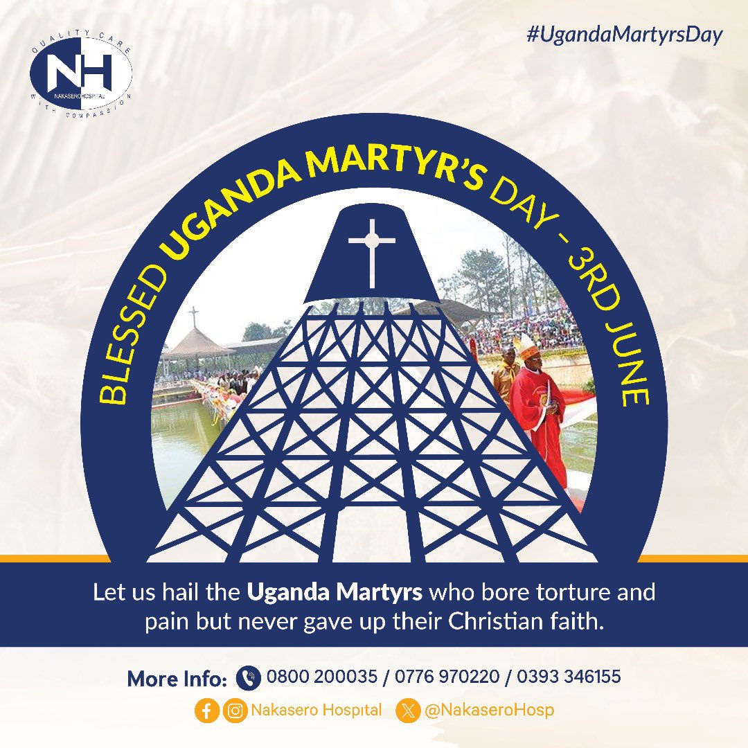 Thousands gather for one purpose: to honour the Uganda Martyrs.
In memory of the brave souls who stood firm in their faith, even unto death. Their sacrifice was not in vain. We remember, we honour, and we stand in faith.*Happy Martyrs Day.* 

#MartyrsDay2025 #NakaseroHospital