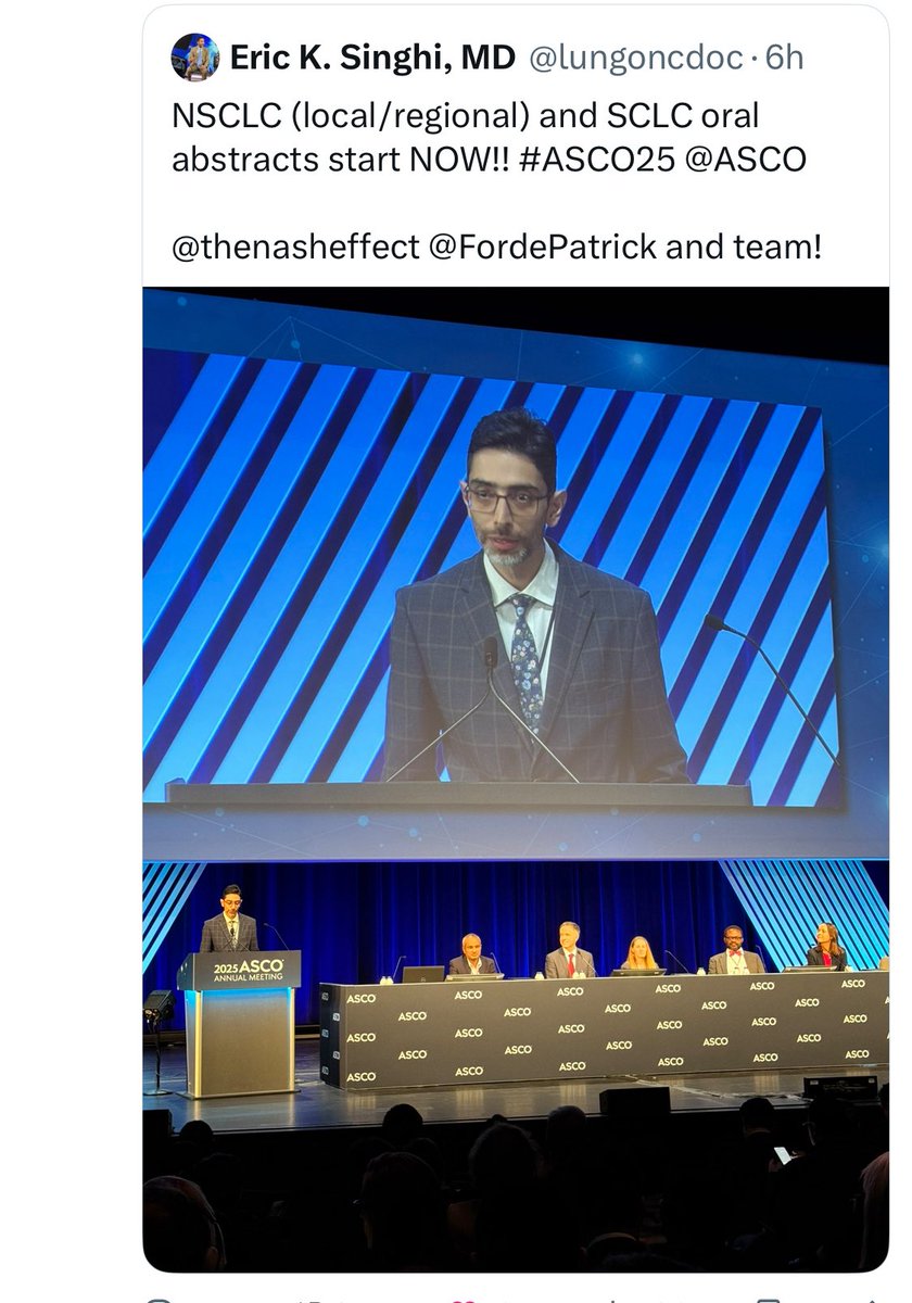 Rafeh Naqash, MD (@thenasheffect) on Twitter photo Was an honor chairing 🫁 orals with <a href="/cspramesh/">Pramesh CS</a> #ASCO25 were in 30 min we saw more progress than we have seen in over 30 years for #SCLC #IMforte #DeLLphi-304 and #ZG006 TriTE!! Congratulations to all the presenters. This session had two <a href="/NEJM/">NEJM</a> one <a href="/TheLancet/">The Lancet</a> and one <a href="/JCO_ASCO/">Journal of Clinical Oncology</a> ! Was an honor chairing 🫁 orals with <a href="/cspramesh/">Pramesh CS</a> #ASCO25 were in 30 min we saw more progress than we have seen in over 30 years for #SCLC #IMforte #DeLLphi-304 and #ZG006 TriTE!! Congratulations to all the presenters. This session had two <a href="/NEJM/">NEJM</a> one <a href="/TheLancet/">The Lancet</a> and one <a href="/JCO_ASCO/">Journal of Clinical Oncology</a> !