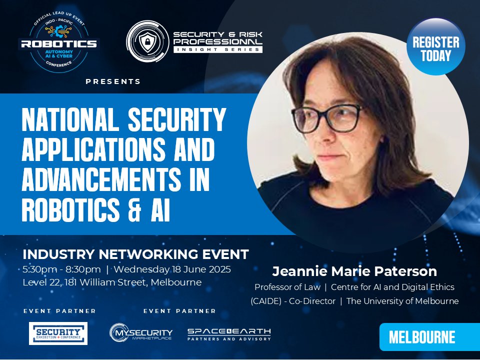 Join us in Melbourne on Wednesday 18 June for National Security Applications and Advancements in Robotics and AI - a <a href="/MSM_Marketplace/">MySecurity Marketplace</a> and SEPA event with host partner Security Conference and Exhibition.

Register here: mysecuritymarketplace.com/security-amp-r…