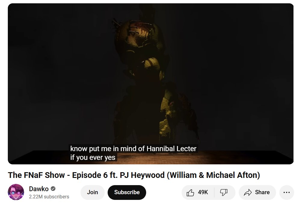 <a href="/nescartridges/">dille</a> The interesting part about this is the fact Hannibal Lecter is likely one of the inspirations for William's character. 
Given PJ Heywood confirmed he based his portrayal off him in Dawko's interview and the story "In the Flesh" mentions him when talking about Springy's creation.