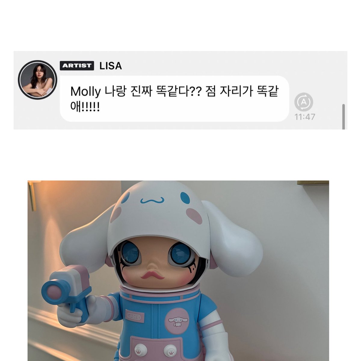 LaliceUpdates's tweet photo. 06/03/25 #LISA via 🫧

🐥: Molly is really just like me?? The spots are exactly the same.

@wearelloud https://t.co/MIZqAgmROl