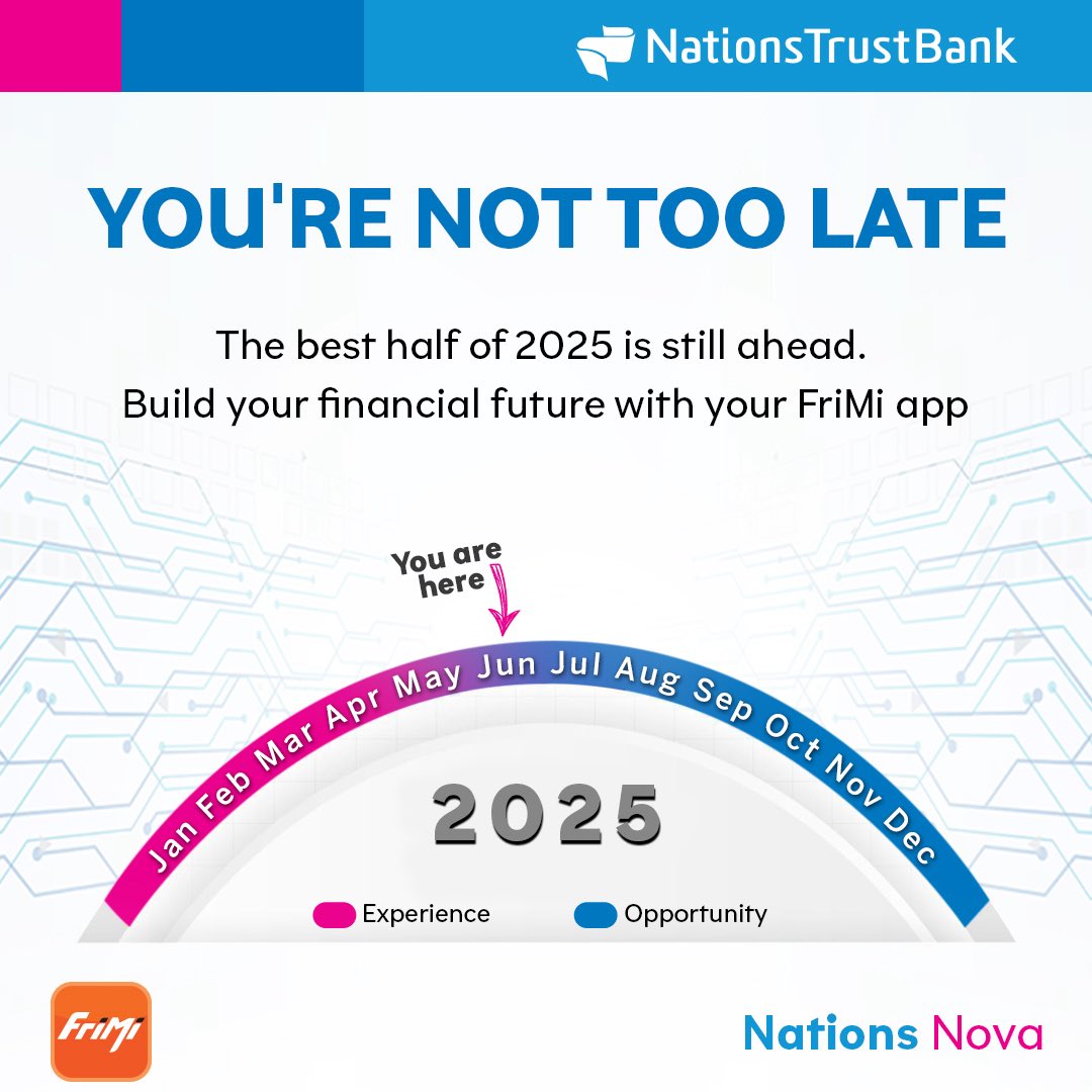 Mid-year check-in: It’s not too late to take charge of your financial future. June is your launchpad. 

#NationsNova #FriMi #NationsTrustBank #FinancialGoals #FinancialFreedom