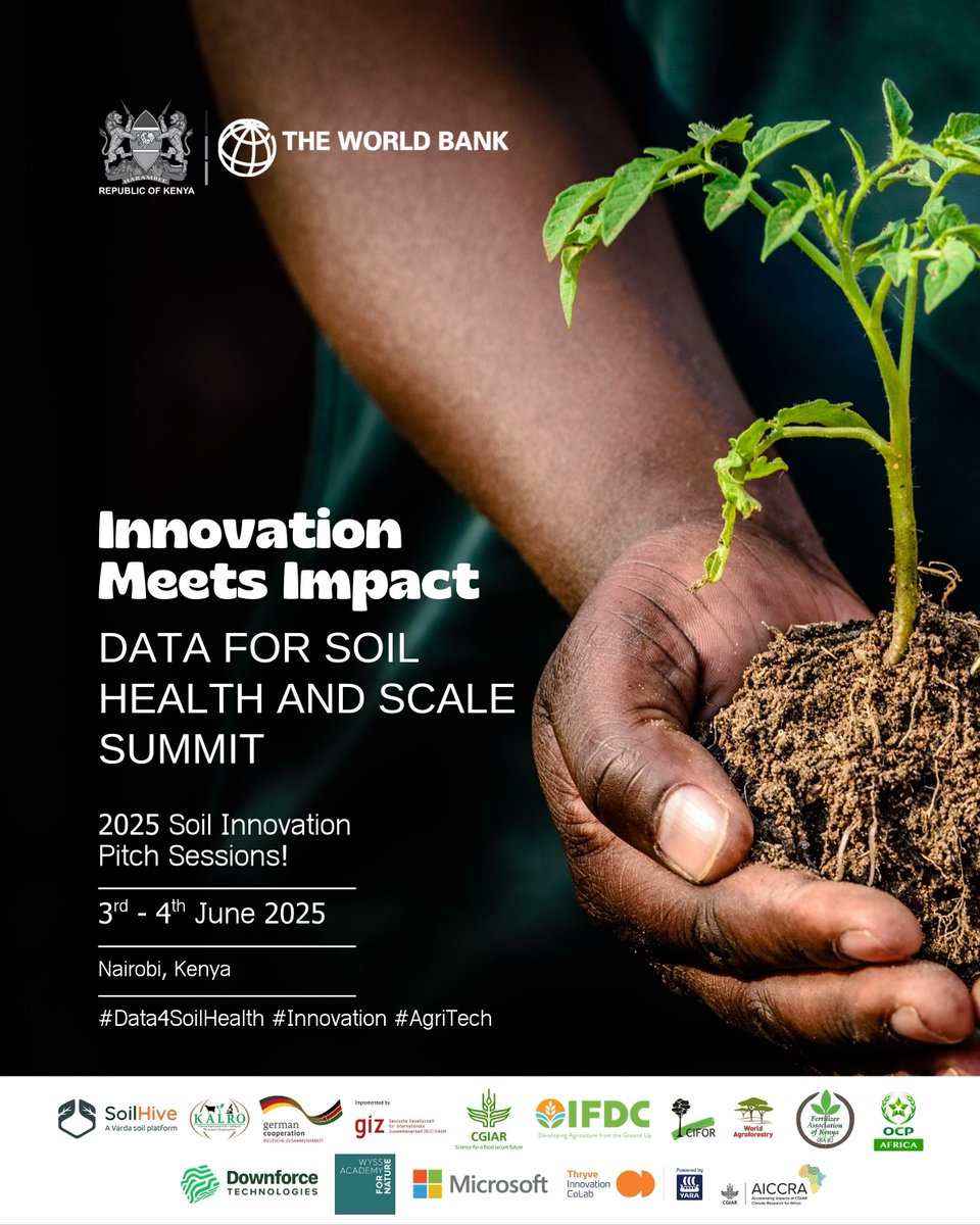Healthy soils are the foundation of food security and climate resilience. Join the #Data4SoilHealth and Innovation Challenges 2025 in Nairobi to explore data-driven solutions for Africa’s soil crisis. Let’s cultivate change together.