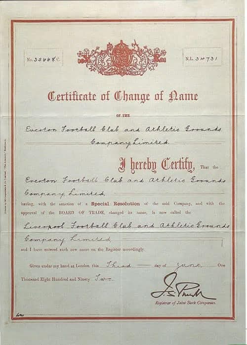 #OTD in 1892
Happy Change of Name day,
Liverpool Football Club &amp; Athletic Grounds Company Limited / Company Number 35668.
#LFC
#Anfield