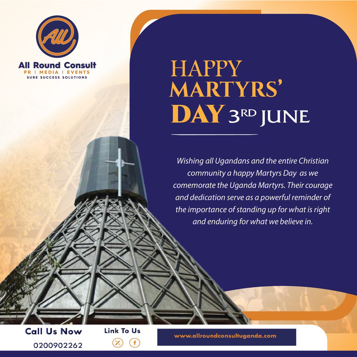 Happy Martyrs’ Day! 

Today, we celebrate the courage, faith, and sacrifice of the Uganda Martyrs. May their legacy continue to guide and inspire us all.