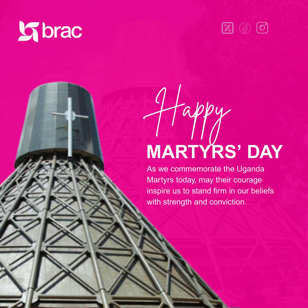 Happy Martyrs Day! 
From all of us at BRAC Uganda, we honour the courage and sacrifice of the Uganda Martyrs; a powerful reminder of the strength in standing firm for one’s beliefs.

#MartyrsDay #Uganda