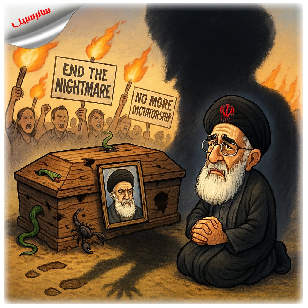 في ذكرى موت خميني، تخرج الأفاعي والعقارب من قبره، والشعب يكره نظامه!..
در سالمرگ خمینی، از قبر او مار و عقرب بیرون میآید و مردم از رژیم او نفرت دارند!..
On Khomeini’s death anniversary, snakes and scorpions crawl from his grave, and the people despise his regime!۰
#سالمرگ_دجال