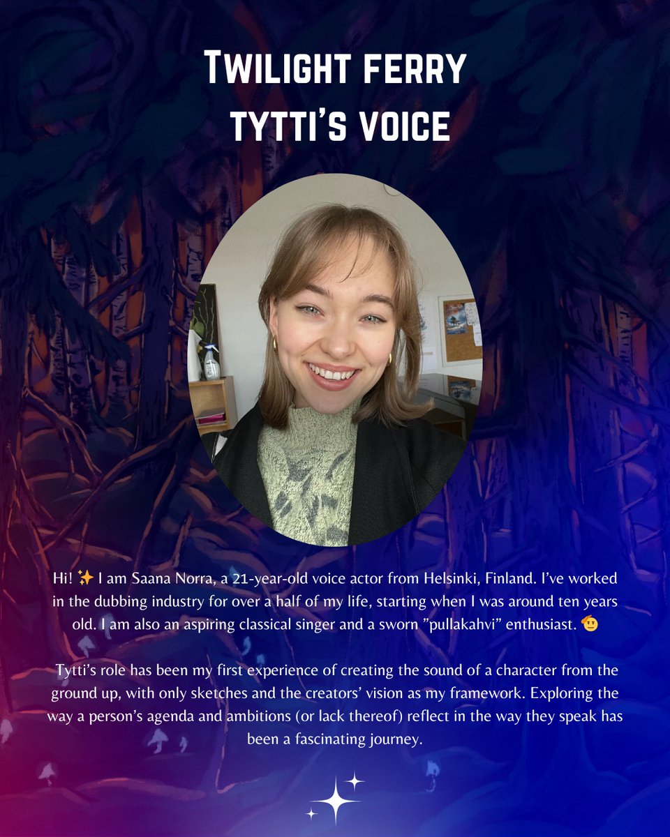 LakesideGames's tweet photo. 🔊Last time, you heard Tytti speak from the banks of the Twilight Shore.
Now, step behind the veil with us—
and meet the #voiceactor  that brings her to life.

#IndieGame #GameDev #indiegamedev #sounddesign #adventuregame #TwilightFerryGame #mythology #folklore  #インディーゲーム https://t.co/HrdpG7xZgR