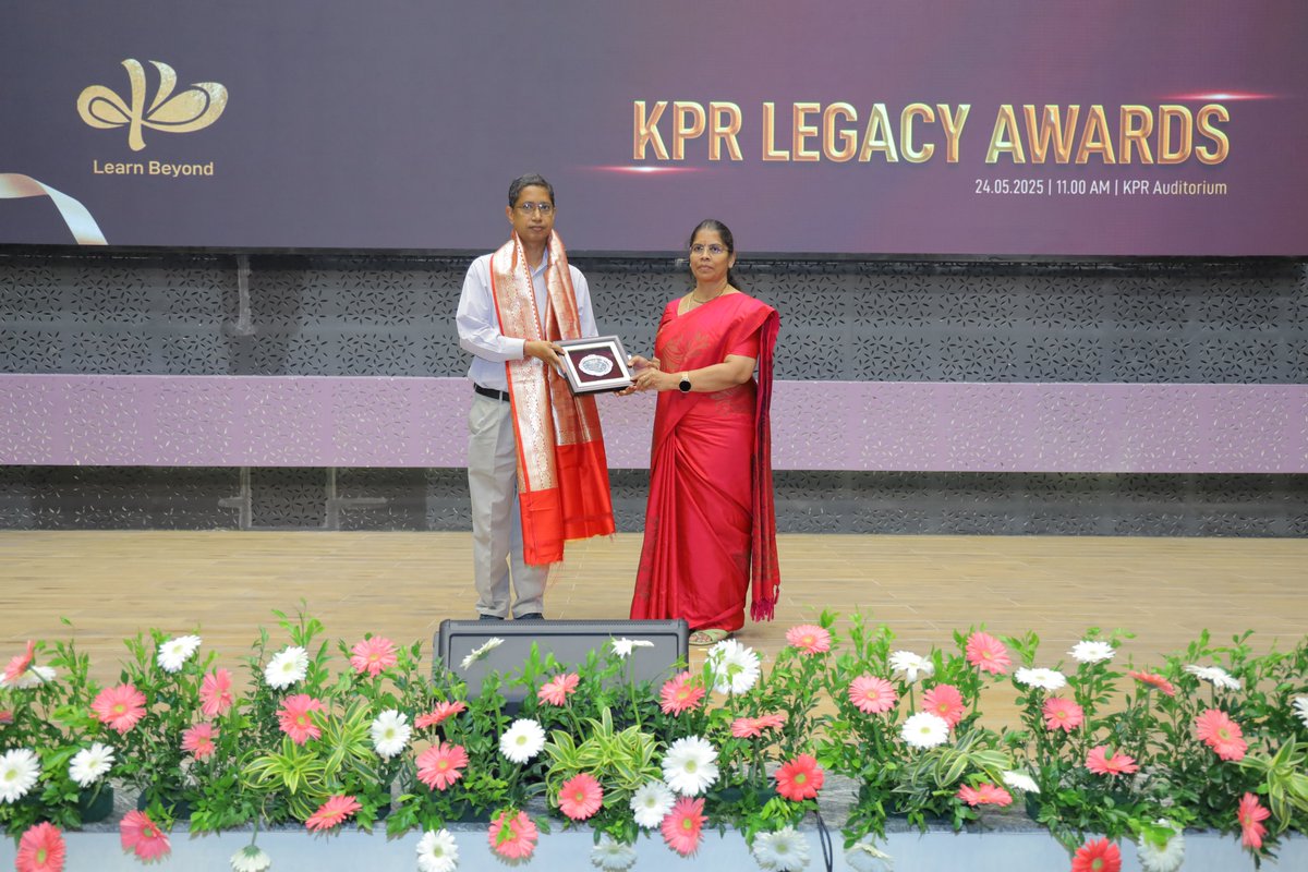 KPRIETonline's tweet photo. #KPRLegacyAwards2025
A milestone in the journey of KPR Group!

#DistinguishedProfessor
Dr. N. Muthulakshmi Andal, @psgrkcw 
Dr. Kamal Krishna Kar, @IITKanpur 

Congratulations, All!

#kpriet #kprietonline #kpr https://t.co/CU0VPR1GLK