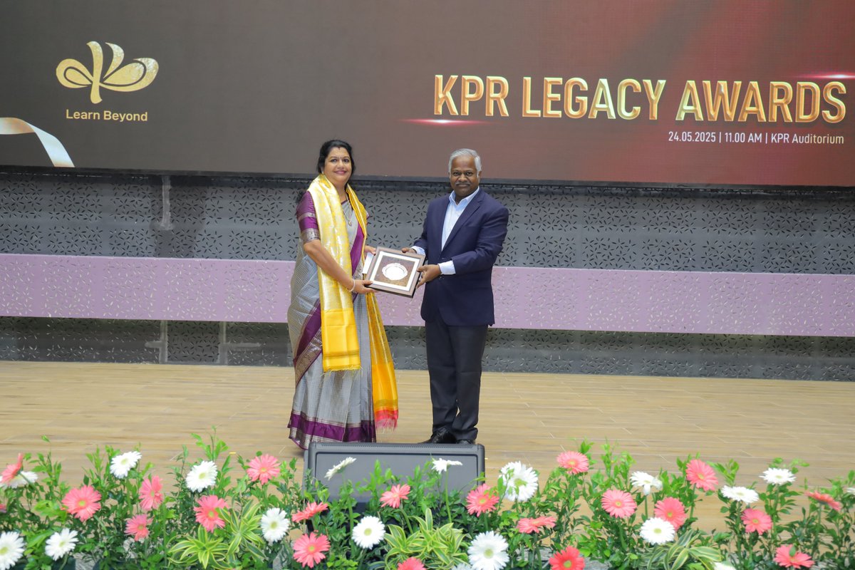 KPRIETonline's tweet photo. #KPRLegacyAwards2025
A milestone in the journey of KPR Group!

#DistinguishedProfessor
Dr. N. Muthulakshmi Andal, @psgrkcw 
Dr. Kamal Krishna Kar, @IITKanpur 

Congratulations, All!

#kpriet #kprietonline #kpr https://t.co/CU0VPR1GLK