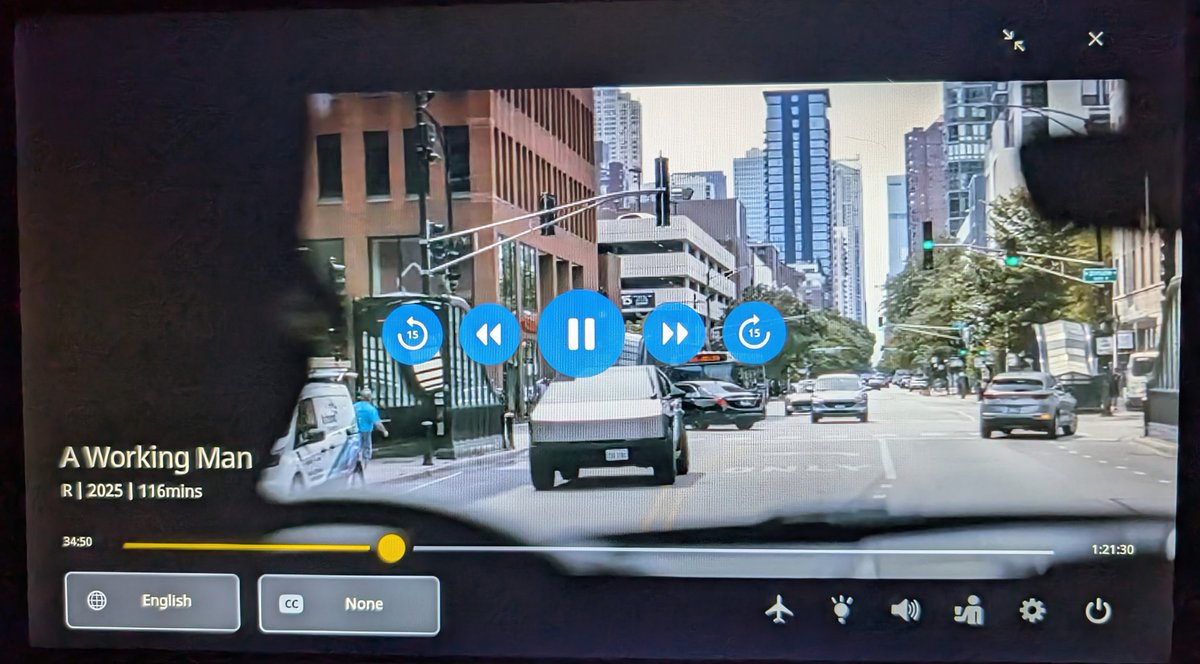 wmorrill3's tweet image. Cybertruck cameo in "A Working Man", any other shows/movies you've seen with @cybertruck?
Weird front license plate position though