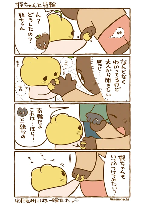 【あのエピソードをもう一度月間】
💍姪ちゃんと指輪 