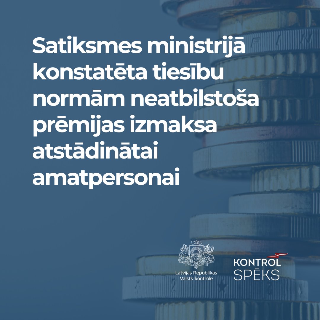 🔵 Valsts kontrole, izvērtējot Satiksmes ministrijas 2024. gada pārskatu, konstatējusi nepilnības atlīdzības piešķiršanā amatpersonai. 

🔹 Finanšu revīzijā noskaidrots, ka Satiksmes ministrijā amatpersonai izmaksāta 4913 eiro prēmija  laikā, kad tā bija atstādināta no amata