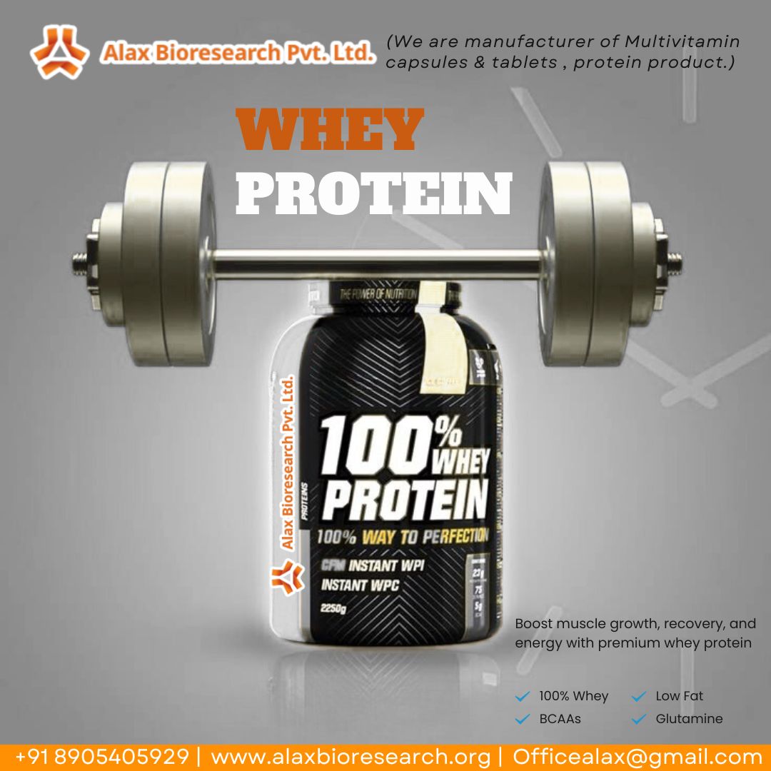 AlaxBIORESEARCH's tweet image. &quot;Fuel your fitness with premium WHEY PROTEIN

At ALAX BIO RESEARCH Pvt. Ltd., we are a top leading Manufacturer &amp;amp; Exporter of high-quality WHEY PROTEIN from India at the best prices. 

📞 Call us now: +91 8905405929
🌐 Visit us: alaxbioresearch.org

#AlaxBioResearch #Protein