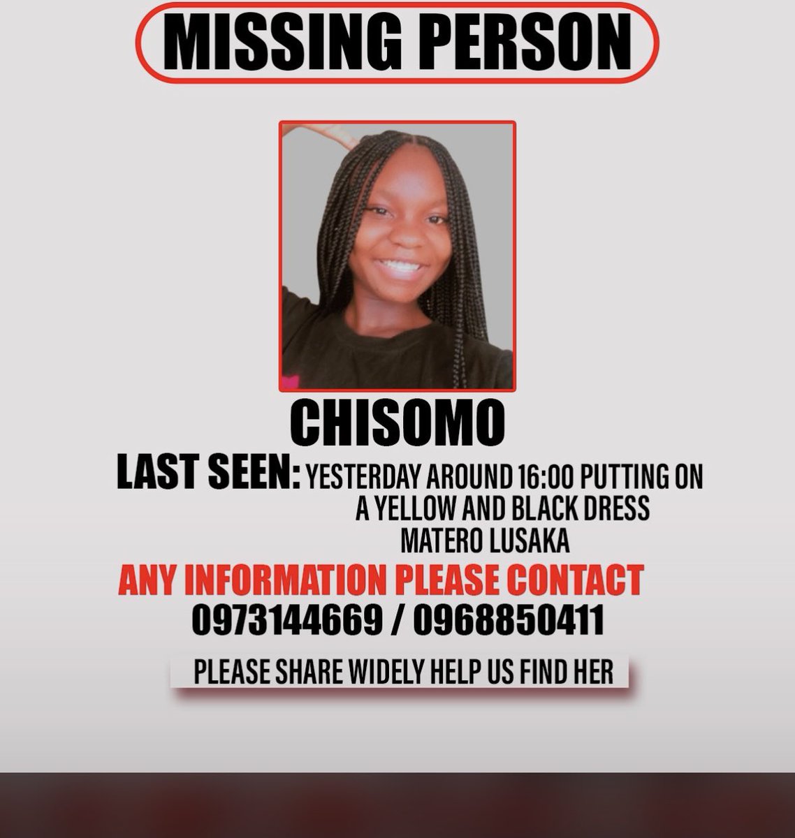 MISSING PERSON 
Please share 🙏🏾