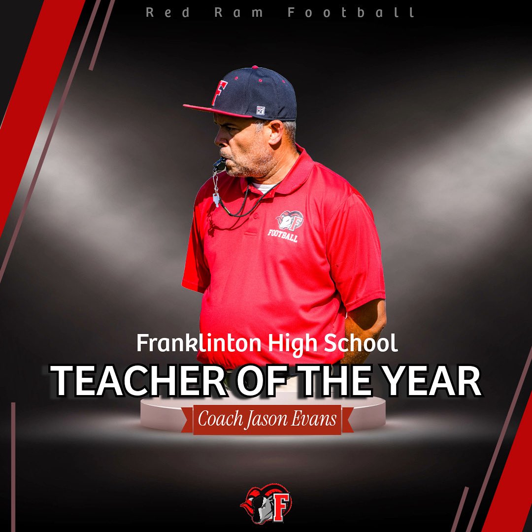 FHSRedRams_FB's tweet image. Congratulations to our JV Defensive Coordinator / Defensive Line Coach, Coach Evans on being named the 2025 Teacher of the Year for Franklinton High School.

#Redramfootball #Teacheroftheyear #Franklintonnc