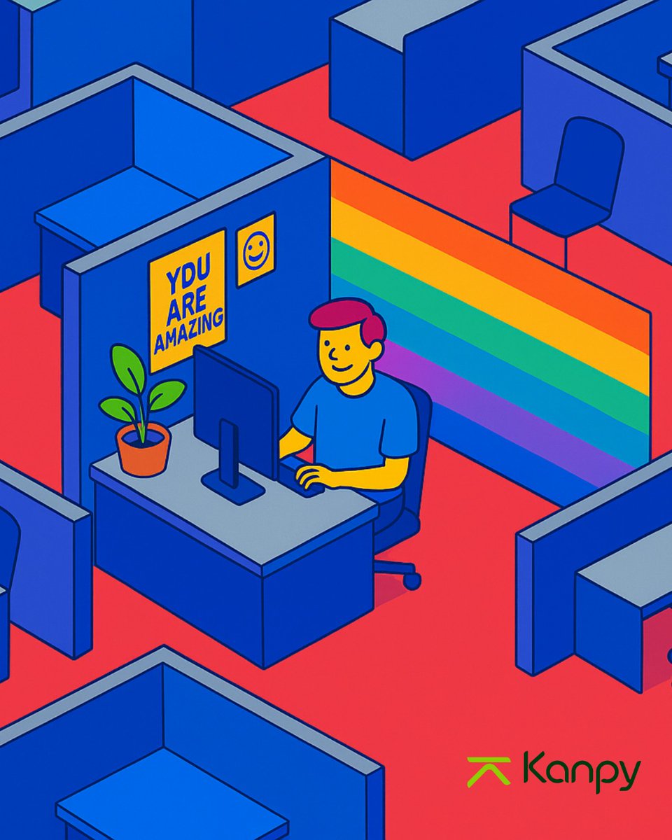 KanpyOfficial's tweet photo. Somewhere, someone still hides who they are at work. 

We’re building a place where no one has to.

So, come as you are. That’s who we want.

Happy Pride Month,  from all of us at Kanpy🏳️‍🌈 https://t.co/QcC129WzMq