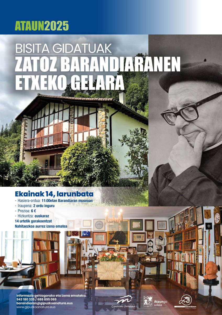 📢 Ekainaren 14rako planik ez baldin badaukazu.... Aukera paregabea honakoa! Barandiaranen etxeko egongelatik ataundarrari buruz gehiago ikasteko aukera! #Ataun #Barandiaran #Barandiaranmuseoa #AtaungoUdala