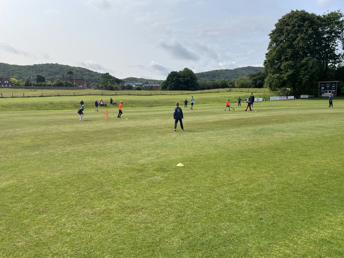 TWSSP's tweet image. Busy day of cricket @wellington_cc today with 16 primary schools taking part in our @CricketShrops @ECB_cricket festival. @charltonpe leaders umpiring and scoring for us.

🏏 🏏 ☀️ ☀️