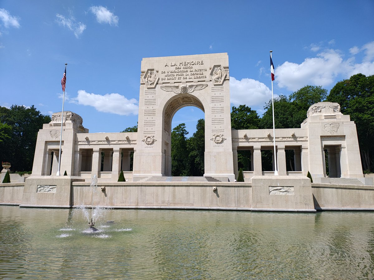 Day one of the Not So Quiet on the Western Front podcast tour! We're following in the footsteps of the American Expeditionary Force in #WW1. Our first stop today is the magnificent Lafayette Escadrille Memorial in Paris.