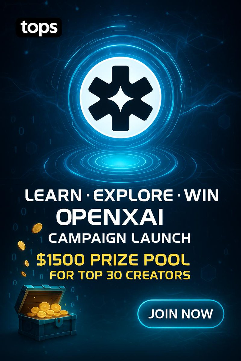 🚨 New Campaign Launch 🚨

<a href="/OpenxAINetwork/">OpenxAI</a> x <a href="/topsdotfun/">tops.fun</a> 🧠📡

We’re launching a next-gen AI campaign, a call to the minds shaping the future of open, decentralized intelligence.

💰 $1500 in prizes + 50,000 TOPS points up for grabs

Let’s break it down 👇

—

What is OpenxAI?
