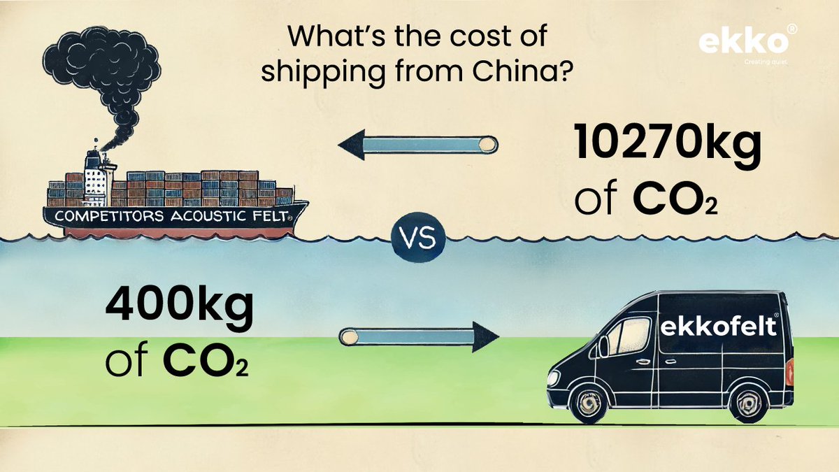 Shorter shipping. Smaller footprint. Our Amsterdam-made ekkofelt EURO range keeps emissions low and quality high. 

ekkoacoustics.com/ekkofelt-euro-…

#sustainableacoustics #interiordesign
