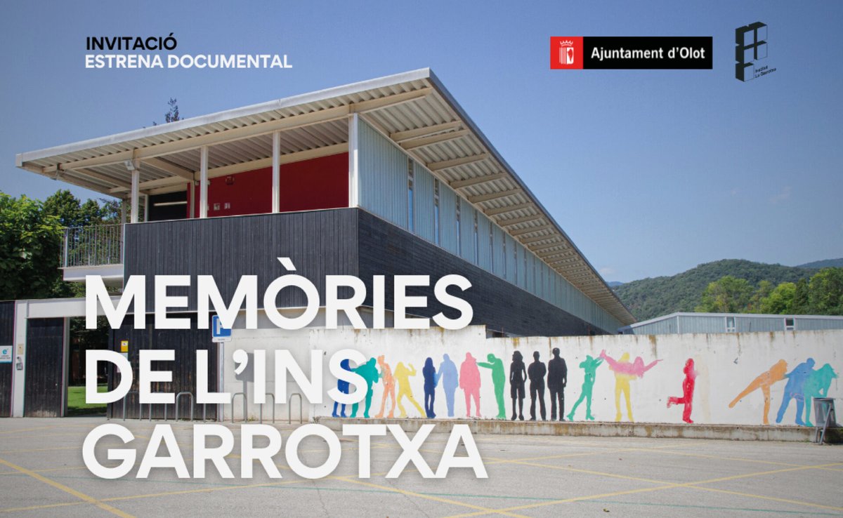 Olot Cultura (@olotcultura) on Twitter photo Avui s'estrena el "Memòries de..." amb motiu dels 50 anys de l'<a href="/INSLAGARROTXA/">INS LA GARROTXA</a> ! 🎥🍿
🧑🎓Un documental que recull la trajectòria del centre olotí amb entrevistes al professorat
🎟️Entrades gratuïtes a f.mtr.cool/ehxknrwmol
🎞️ De <a href="/ZebaProduccions/">Zeba Produccions</a>
📆 3/6, 18 h, Cines Olot
<a href="/Olotuit/">Ajuntament d'Olot</a> Avui s'estrena el "Memòries de..." amb motiu dels 50 anys de l'<a href="/INSLAGARROTXA/">INS LA GARROTXA</a> ! 🎥🍿
🧑🎓Un documental que recull la trajectòria del centre olotí amb entrevistes al professorat
🎟️Entrades gratuïtes a f.mtr.cool/ehxknrwmol
🎞️ De <a href="/ZebaProduccions/">Zeba Produccions</a>
📆 3/6, 18 h, Cines Olot
<a href="/Olotuit/">Ajuntament d'Olot</a>
