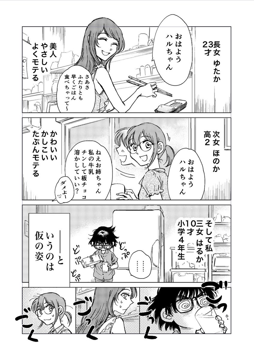 3姉妹の末娘(眼鏡+そばかす)が何かいろいろと悩んでるお話(1/4) 