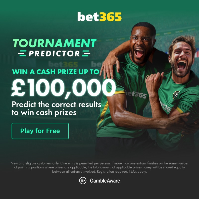 bet365 Tournament predictor - win £100,000