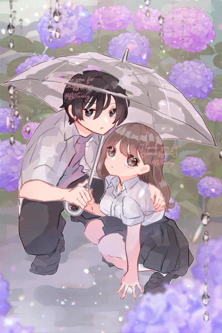 【梅雨の放課後量産】 オーダーありがとうございました 新規オーダーも受付中 #有償依頼 #量産依頼 #イラストオーダー #有償アイコン #有償依頼受付中 #ペア画