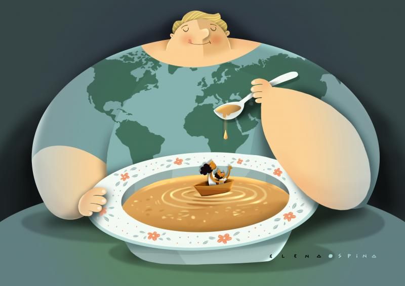 A world of inequality. Cartoon by Elena Ospina: buff.ly/rlVbmS2

#inequality #world