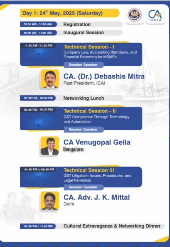 VnV_CA's tweet image. CA Venugopal Gella, Senior Partner at Venu &amp;amp; Vinay, was invited to speak on &quot;GST Compliance through Technology &amp;amp; Automation&quot; at the Sub-Regional Conference of EIRC of ICAI held in Sambalpur, Odisha on 24th May 2025. #GST #ICAI #EIRC #Automation #VenuAndVinay