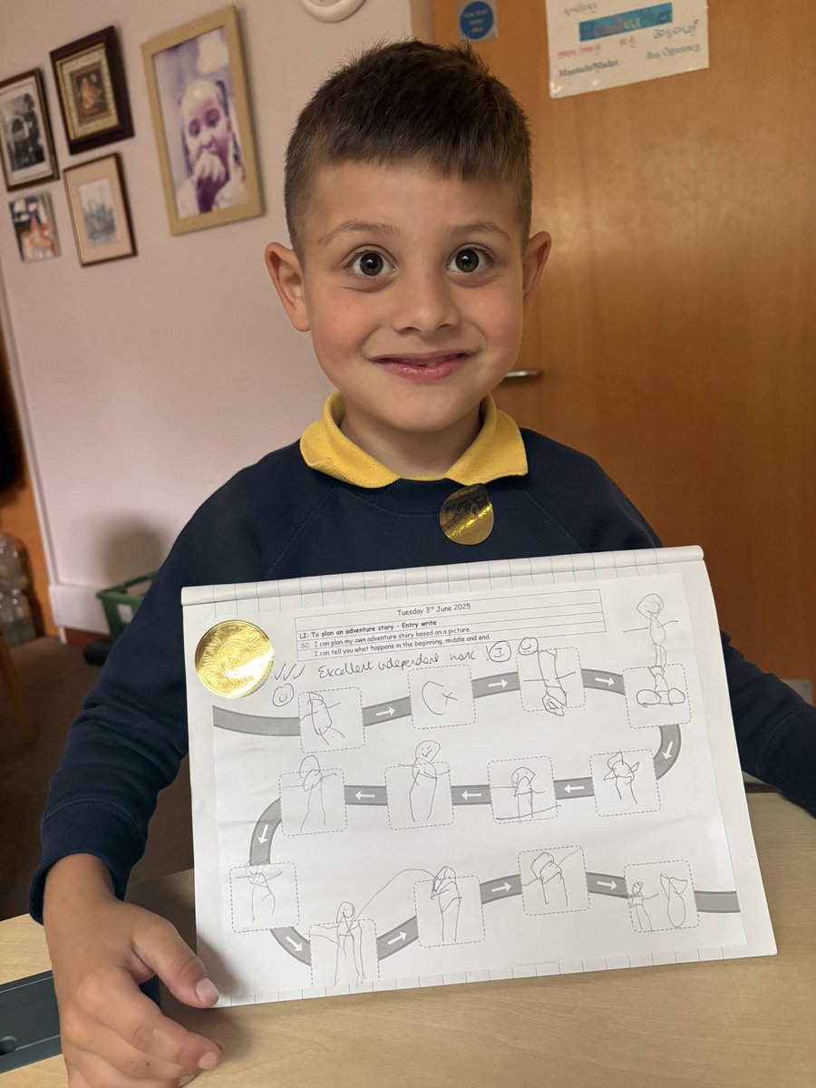 Some fantastic independent English work completed by one of our Y1 pupils. They worked very hard and it has been included in our Golden Book. Well done!
