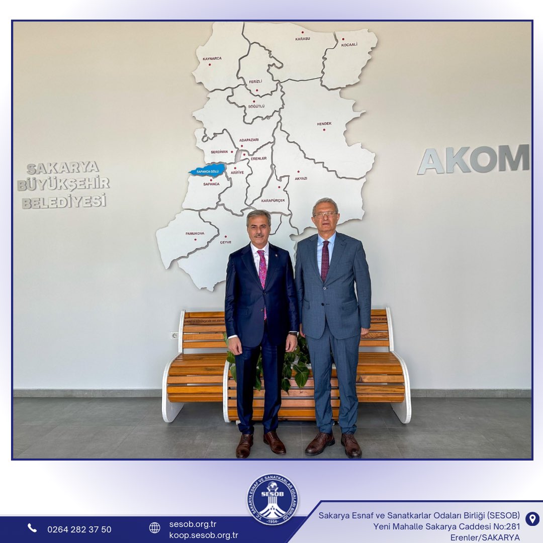Sakarya Büyükşehir Belediye Başkanı Yusuf ALEMDAR’a makamında ziyarette bulunduk. Kendilerine nazik ev sahipliğinden dolayı teşekkür ediyoruz.
