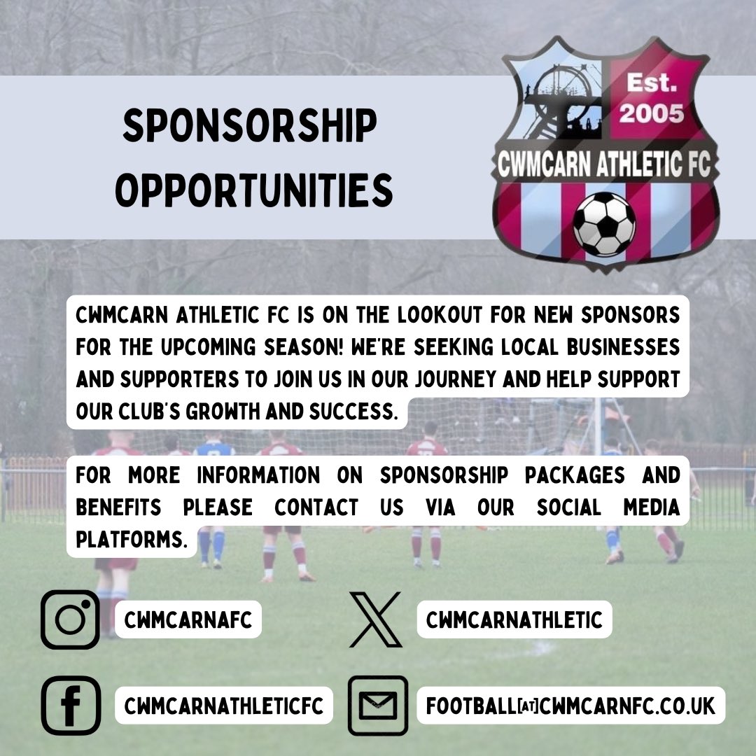 ⚽ Sponsorship Opportunities

We’re looking to partner with local businesses &amp; supporters to help our growing club thrive and continue building a strong community.

With senior sides, youth, a girls section &amp; vets, there are many ways to get involved!

Get in touch for more info