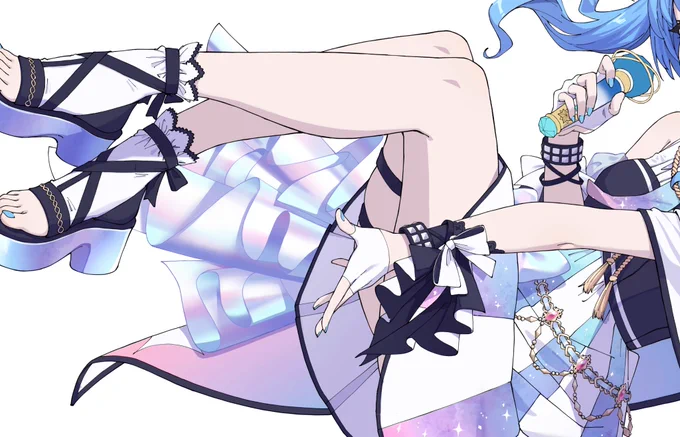 ほぼ絵が出来た リボン塗るの難し過ぎるだろ