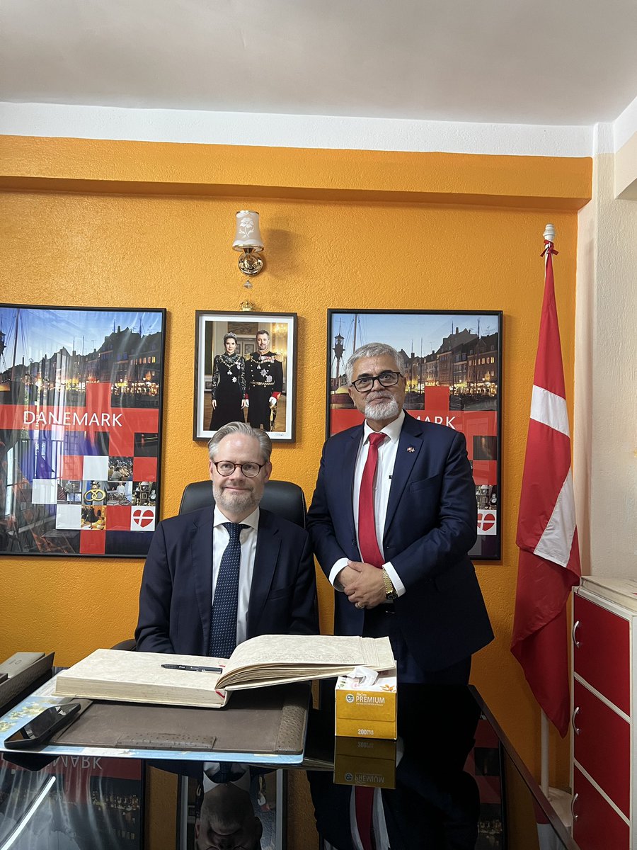 dharel_hari's tweet photo. It was an honor to welcome His Excellency Mr. Rasmus Abildgaard Kristensen, the newly appointed Ambassador of Denmark to Nepal, on the occasion of his presentation of credentials to the Right Honourable President, Mr. Ramchandra Paudel, at the Office of the President on June 2nd. https://t.co/oiPajSzVTW