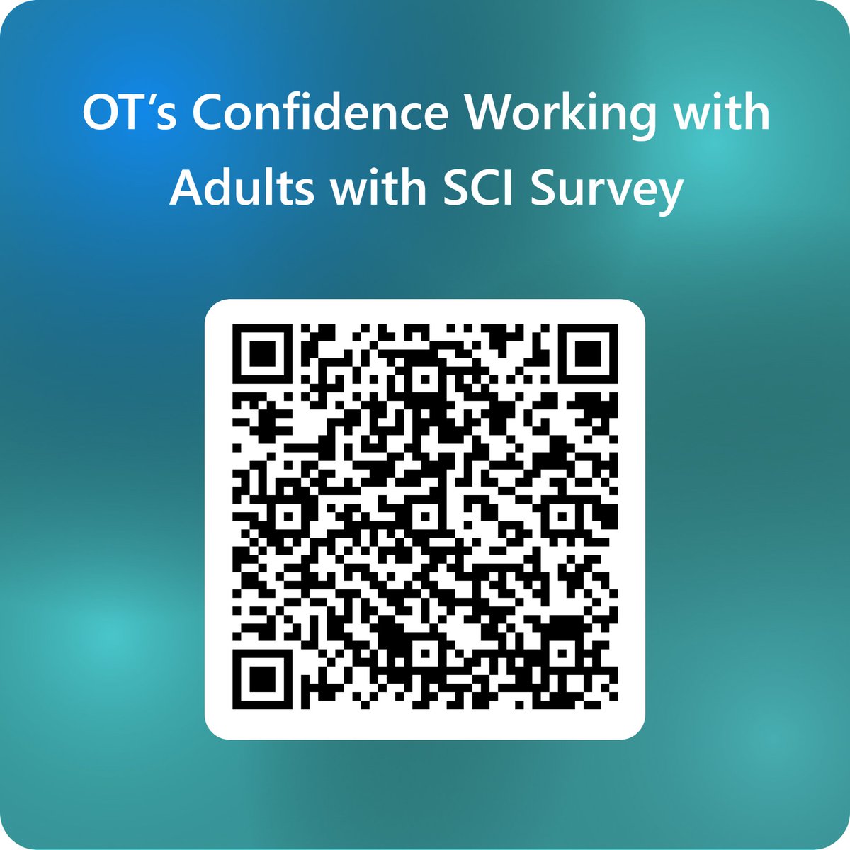 Are you an occupational therapist? Do you work with people who have a spinal cord injury but in non-specialist services (e.g. community or social work)?  Please fill in this survey exploring OT's confidence working with this client group.  Thank you!
forms.office.com/Pages/Response…