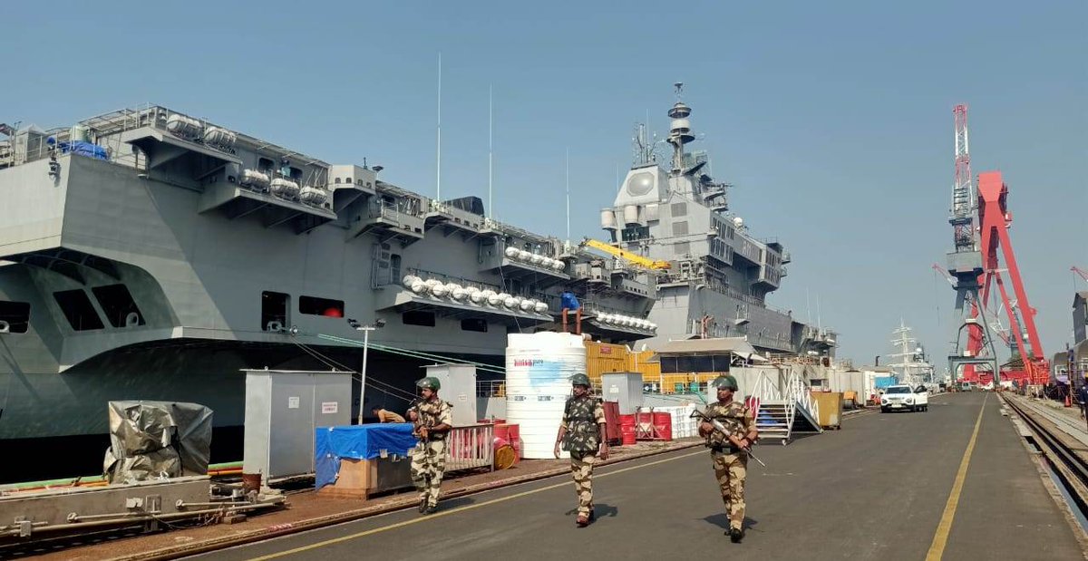 CISFHQrs's tweet image. Unwavering vigilance. Unbreakable spirit.
Relentless watch over shipyards of India — The creators of India&apos;s Naval might 🇮🇳⚓

In seamless synergy with the Indian Navy, CISF stands resolute — strengthening the frontline of our maritime excellence.
#CISF #ShieldOfSecurity…