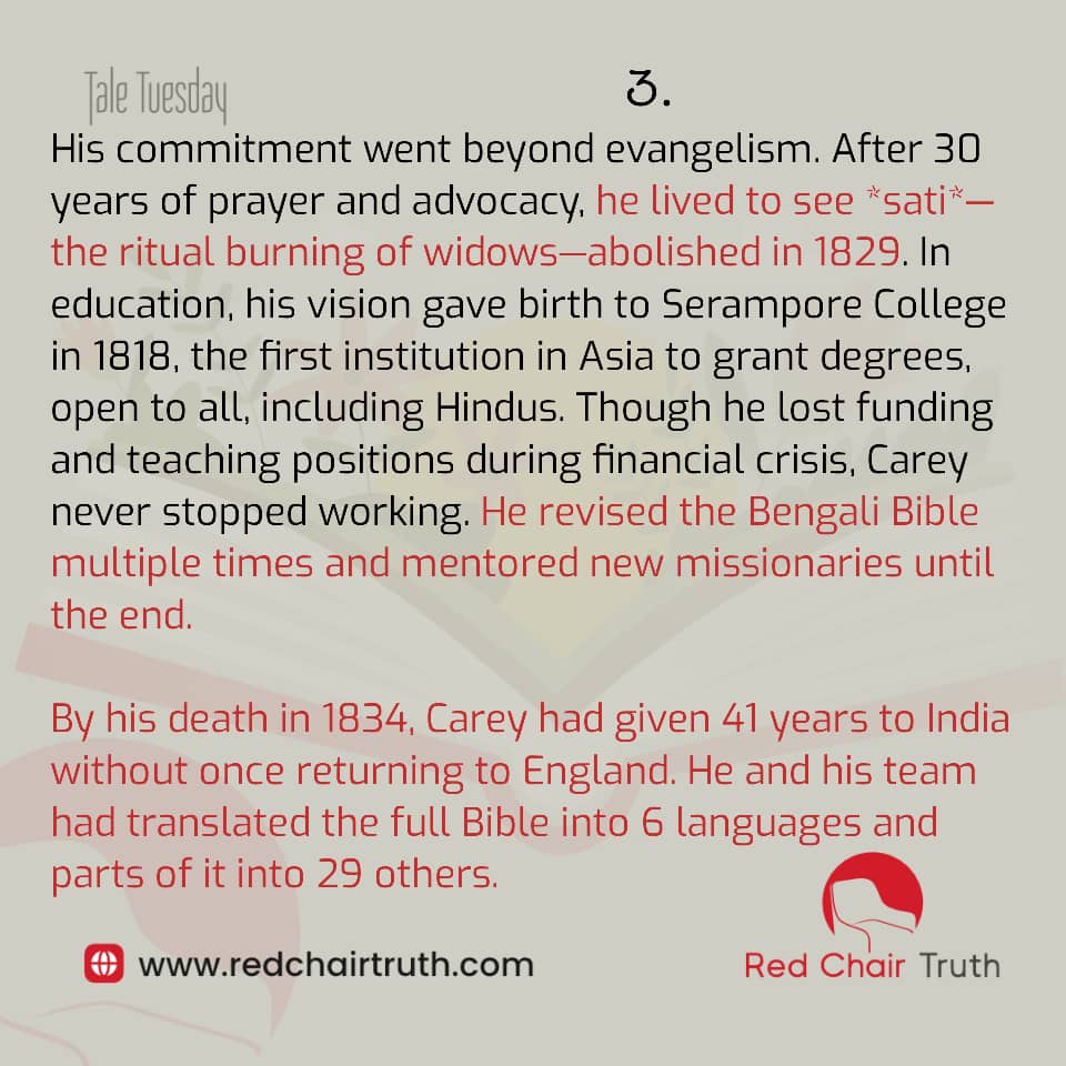 redchairtruth1's tweet image. #RedChairTruth #TaleTuesday #WilliamCarey #Endurance #Faith #RCT #ItaUdoh