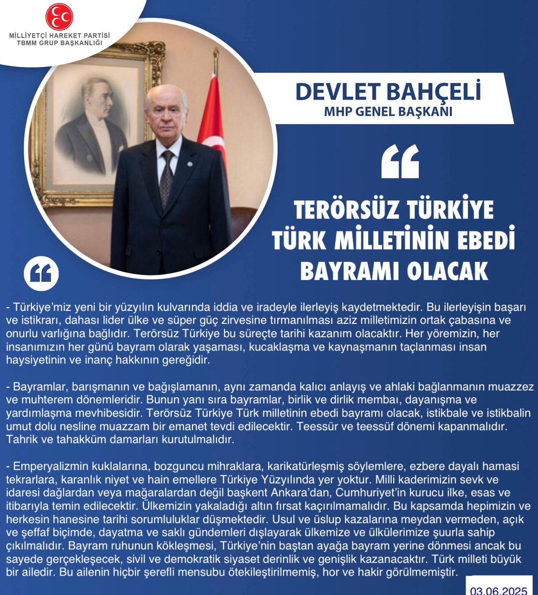 Ramazan KAŞLI (@ramazannkasli) on Twitter photo Genel Başkanımız Sayın Devlet BAHÇELİ <a href="/dbdevletbahceli/">Devlet Bahçeli</a>: Terörsüz Türkiye Türk milletinin ebedi bayramı olacak Genel Başkanımız Sayın Devlet BAHÇELİ <a href="/dbdevletbahceli/">Devlet Bahçeli</a>: Terörsüz Türkiye Türk milletinin ebedi bayramı olacak
